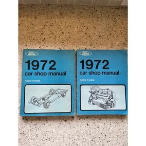 1972 Ford Car Shop Manual Volume I Chassis Volume II Engine Service Repair Set